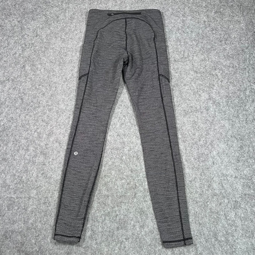Lululemon‎ Athletic Teeny Tooth White Black Speed Up 28" Tights Women's Size 6 - Picture 3 of 8